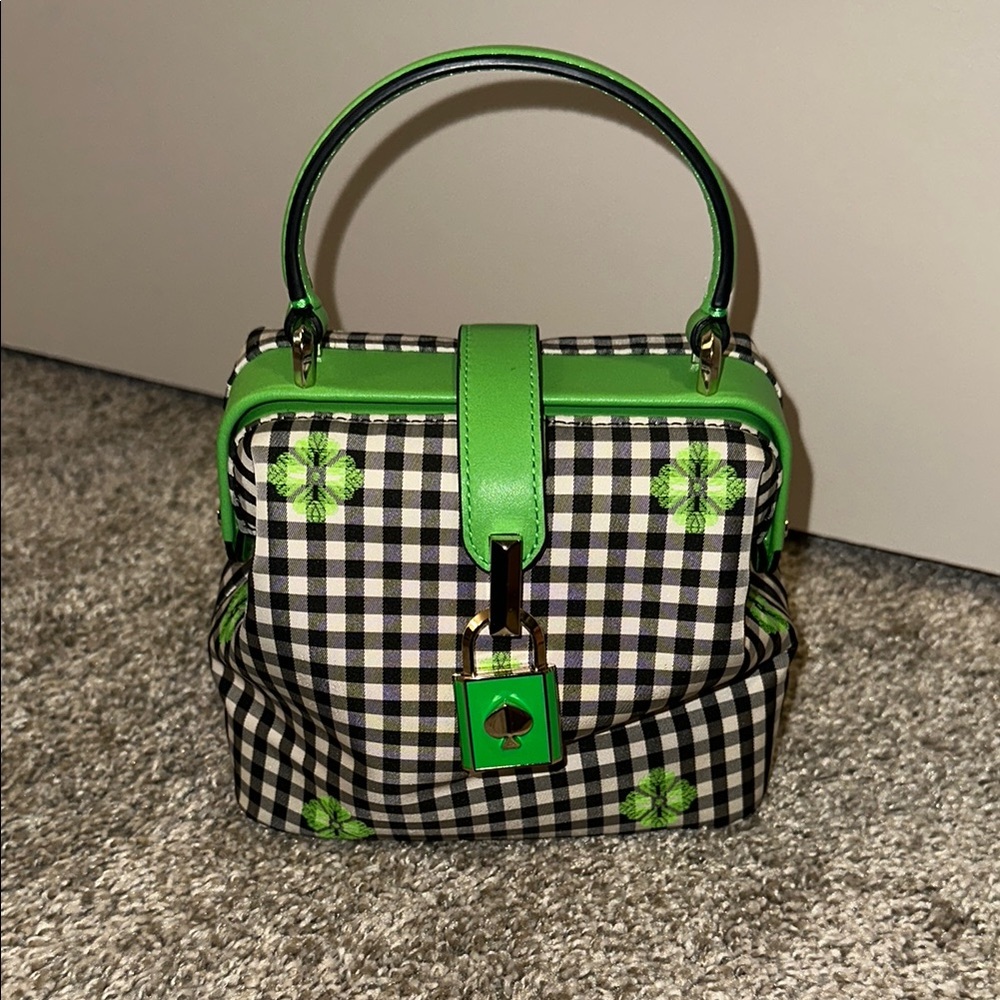 Kate Spade Mini Green and Black Bags with Gingham Pattern